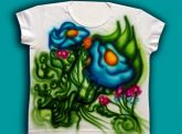 Camiseta BabyLook, pintada à mão com airbrush, ref. 1b5